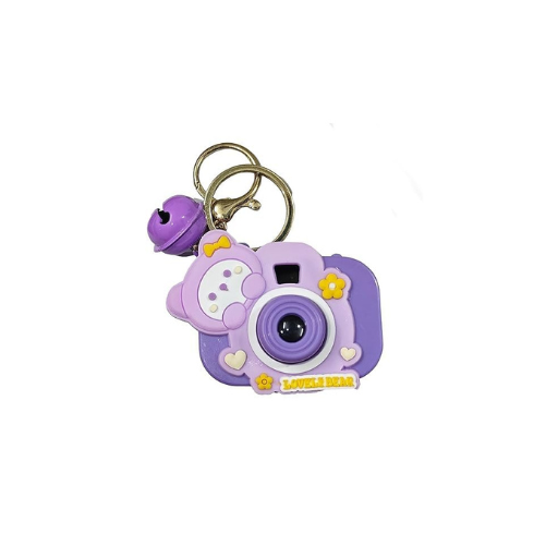 Camera Projector Keychain – Kuromi & My Melody Mini Keyring with Bell & Projection Light | Cute Accessory for Bags & Backpacks