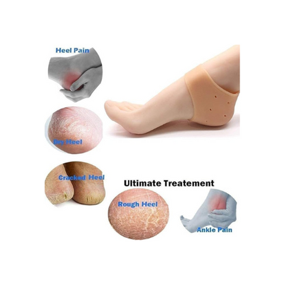 Silicone Gel Heel Protectors for Cracked Heels – Moisturizing Foot Sleeves for Dry Skin Relief & Heel Repair | Reusable & Comfortable for Daily Wear