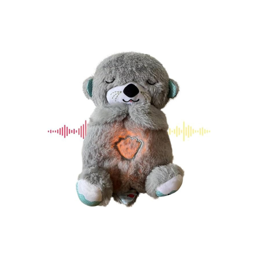 Soothing Otter Plush Toy – Baby Sleep Sound Machine with Breathing Motion, Music & Lights | Soft, Portable Sleep Companion for Newborns & Infants