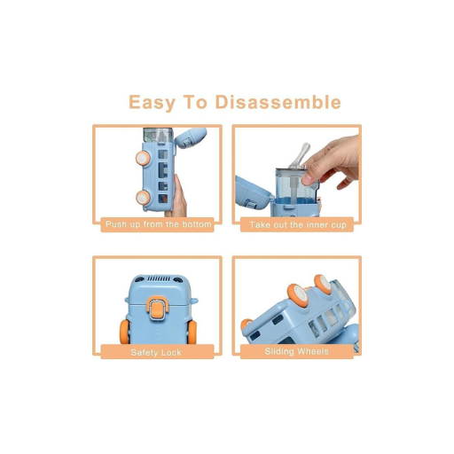 Leak-Proof Kids Water Bottle – BPA-Free, 360° Spill-Proof Design with One-Touch Lid & Cute Stickers | Large Capacity, Easy to Clean