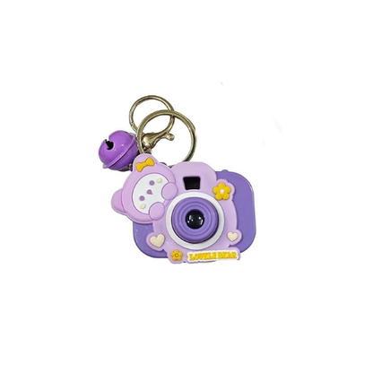 Camera Projector Keychain – Kuromi & My Melody Mini Keyring with Bell & Projection Light | Cute Accessory for Bags & Backpacks