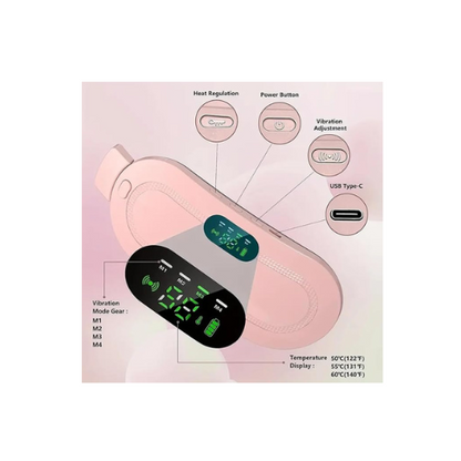 USB Rechargeable Heating Pad for Cramps – Portable, Adjustable Heat & Massage | Wearable Pain Relief Belt for Women