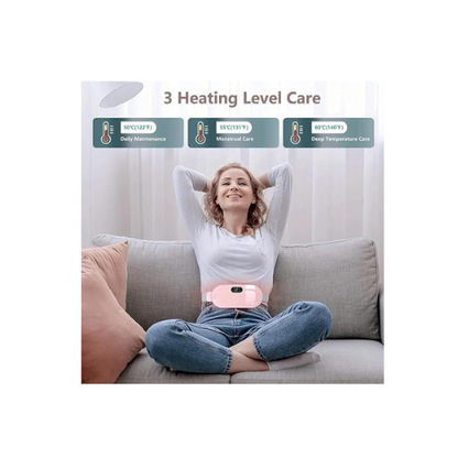 USB Rechargeable Heating Pad for Cramps – Portable, Adjustable Heat & Massage | Wearable Pain Relief Belt for Women