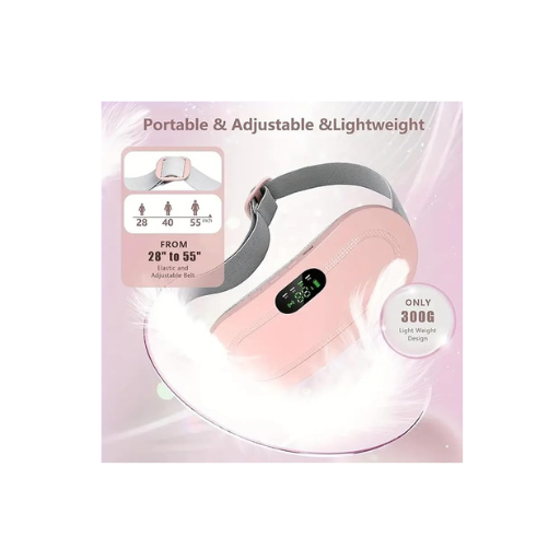 USB Rechargeable Heating Pad for Cramps – Portable, Adjustable Heat & Massage | Wearable Pain Relief Belt for Women