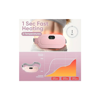 USB Rechargeable Heating Pad for Cramps – Portable, Adjustable Heat & Massage | Wearable Pain Relief Belt for Women