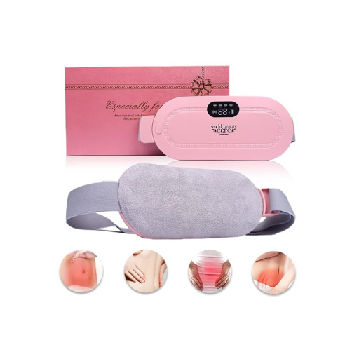 USB Rechargeable Heating Pad for Cramps – Portable, Adjustable Heat & Massage | Wearable Pain Relief Belt for Women