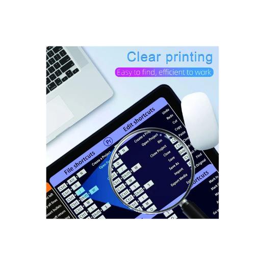 Laptop Shortcut Keyboard Mat – Non-Slip Desk Pad with Quick Access Keys | Extended Mouse Pad with Keyboard Shortcuts for Windows/Mac