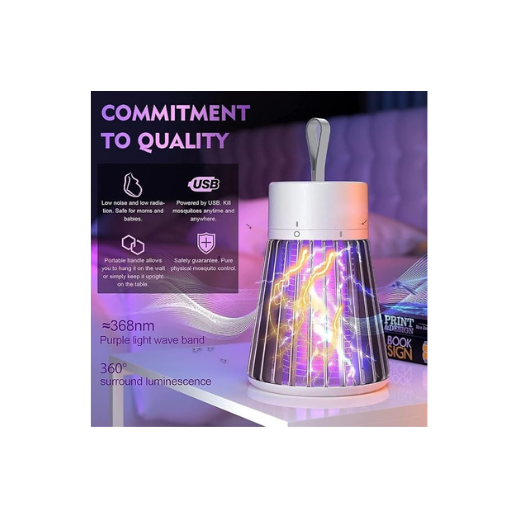 USB Indoor Bug Zapper – UV Mosquito Killer Lamp with Quiet Fan & Night Light