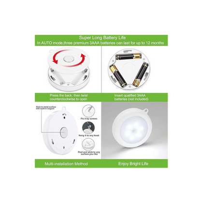 Motion Sensor Closet Light – Battery-Powered LED with Auto On/Off, 3 Modes & Soft Eye-Friendly Glow | Stick-On, Magnetic, or Hanging Use