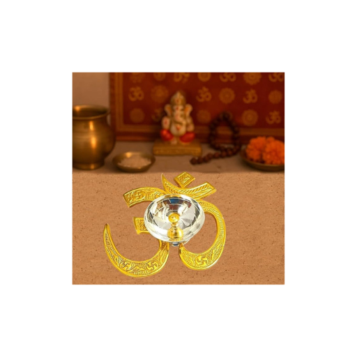 Brass Om Diya with Velvet Gift Box – Handcrafted Oil Lamp for Pooja, Diwali & Festive Décor