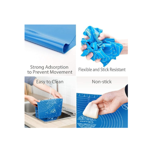 RUCON Silicone Baking Mat – Non-Stick, Heat-Resistant, Reusable Pastry Mat with Measurements