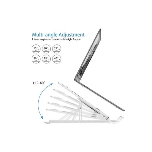 Adjustable Metal Laptop Stand – Aluminum Portable Riser